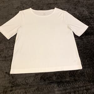 T by Talbots Stretch White Business Career Active T Shirt Size M